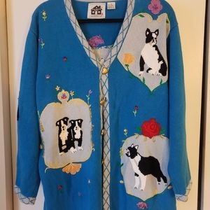 Storybook knits boston terrier sweater 1X